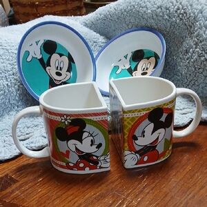 Disney Mickey & Minnie Split Ceramic Mug Set - Red, Green, Blue